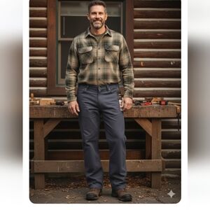 NWT Duluth Trading Co Flex Fire Hose Pants Blue Gray Size 42/30